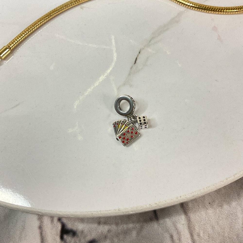 🌟 S925 Sterling Silver Playing Card Dangle Charm - Picture 4 of 8